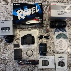 Canon EOS Rebel SL1 Camera CEF S 18-55.IS STM Kit with lenses